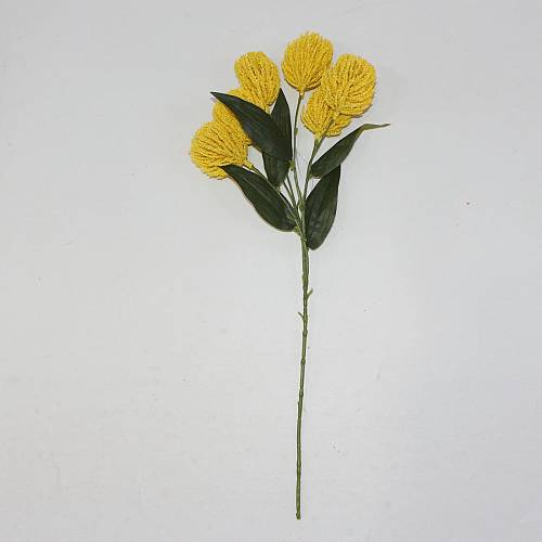 Supergreens Τεχνητό Κλωνάρι Βαγξία "Natural Banksia" Κίτρινο 52 εκ.