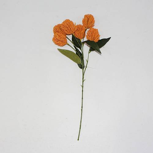 Supergreens Τεχνητό Κλωνάρι Βαγξία "Natural Banksia" Πορτοκαλί 52 εκ.