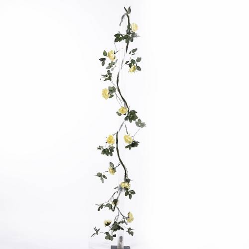 Supergreens Τεχνητή Γιρλάντα Τριαντάφυλλο Garden Κίτρινη 240 εκ.