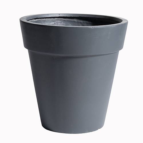 Supergreens Γλάστρα Πήλινη με Γείσο Γκρι 63x63x63 εκ.