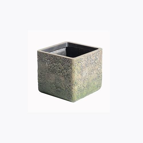 Supergreens Γλάστρα Πήλινη Τετράγωνη Βρύα Εκρου 23x23x22 εκ.