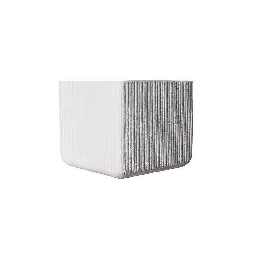 Supergreens Γλάστρα Πήλινη Τετράγωνη "Stripe" Λευκή S 23x23x22 εκ.