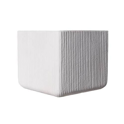 Supergreens Γλάστρα Πήλινη Τετράγωνη "Stripe" Λευκή L 37x37x32 εκ.