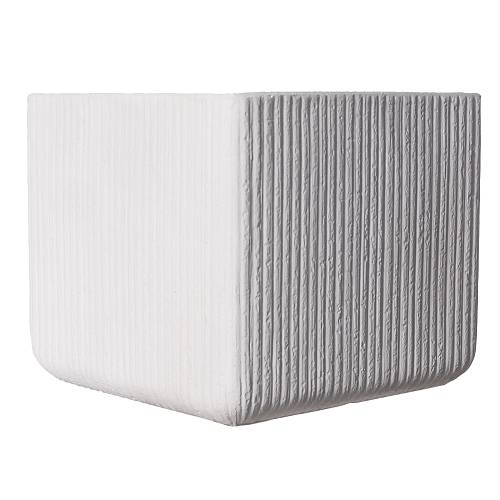Supergreens Γλάστρα Πήλινη Τετράγωνη "Stripe" Λευκή XXL 55x55x47 εκ.