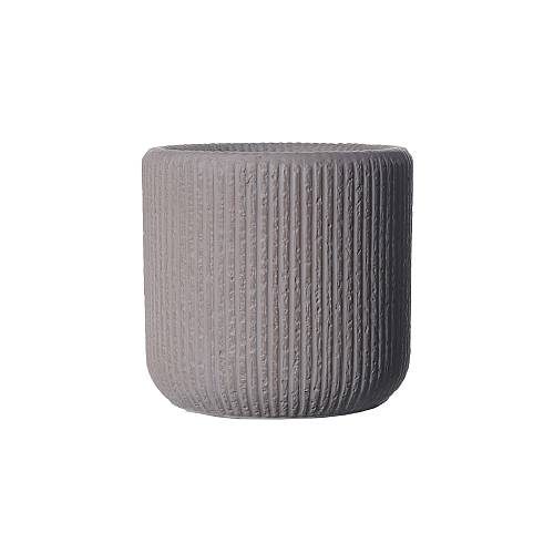 Supergreens Γλάστρα Πήλινη Στρογγυλή "Stripe" Καφέ S 27x27x25 εκ.