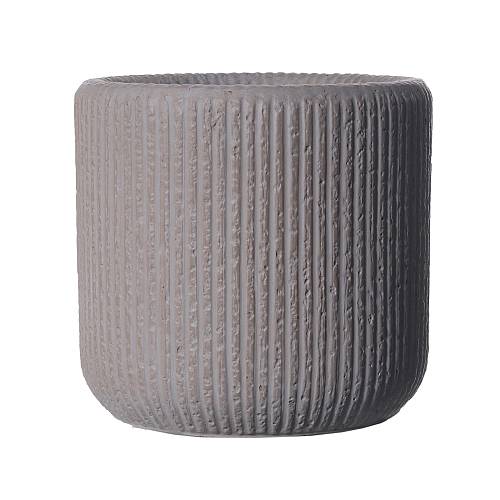 Supergreens Γλάστρα Πήλινη Στρογγυλή "Stripe" Καφέ L 42x42x40 εκ.