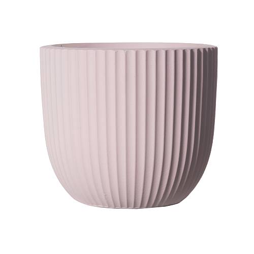 Supergreens Γλάστρα Πήλινη Στρογγυλή "Stripe" Ροζ L 41x41x37 εκ.