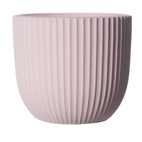 Supergreens Γλάστρα Πήλινη Στρογγυλή "Stripe" Ροζ XL 49x49x47 εκ.