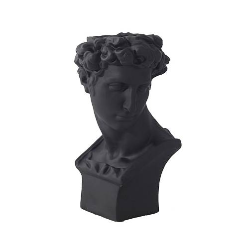Supergreens Κασπώ Κεραμικό Ανδρική Φιγούρα Μαύρο 35x35x57,5 εκ.