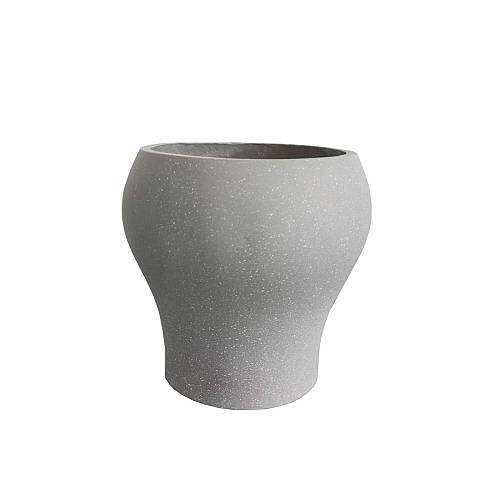 Supergreens Γλάστρα Πήλινη Κύλινδρος "Pyra" Γκρι Terrazzo M 40x40x41 εκ.