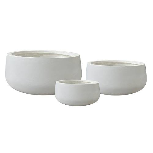 Supergreens Γλάστρα Πήλινη Οβάλ "Alba" Λευκό M 40x40x20 εκ.