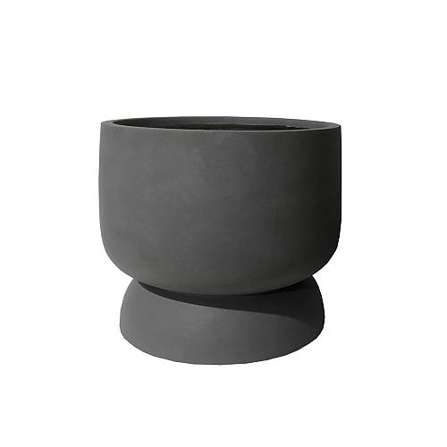 Supergreens Γλάστρα Πήλινη Κύλινδρος "Grigio" Γκρι M 44x44x46 εκ.