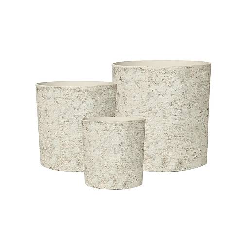 Supergreens Γλάστρα Ρητίνης Κάθετη "Ivory Rise" Εκρού M 35x35x36 εκ.