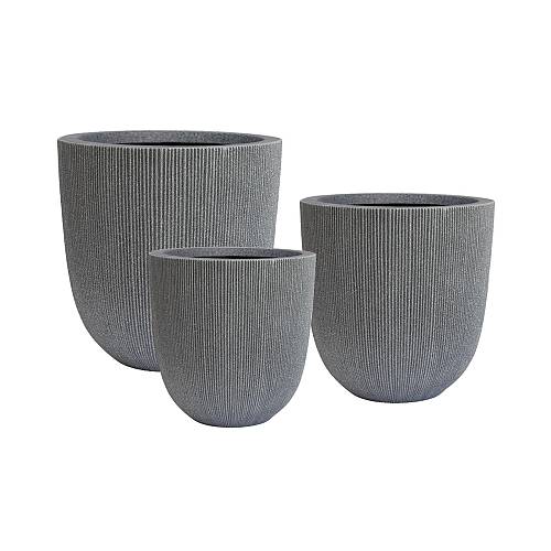 Supergreens Γλάστρα Ρητίνης Κυλινδρική "Core Stone" Γκρί S 31x31x31.5 εκ.