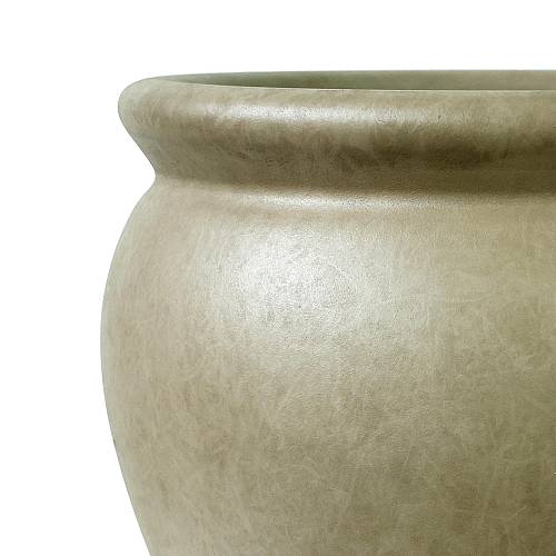 Supergreens Γλάστρα Ρητίνης Στρογγυλή "Terra Curve" Φυσικό L 48x48x37 εκ.