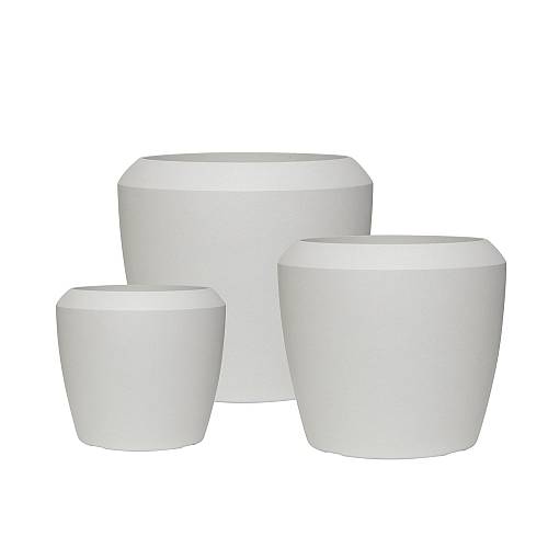 Supergreens Γλάστρα Ρητίνης Κυλινδρική "White Core" Λευκή M 44x44x39.5 εκ.