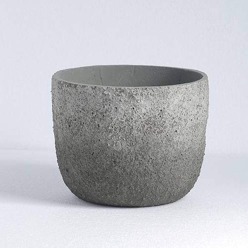 Supergreens Γλάστρα Τσιμεντένια Στρογγυλή "Rough" Γκρί 23x23x20 εκ.