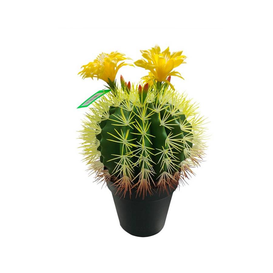 Supergreens Τεχνητό Φυτό Κάκτος Μπάλα Golden Bloom  με Άνθη Κίτρινα 53 εκ.