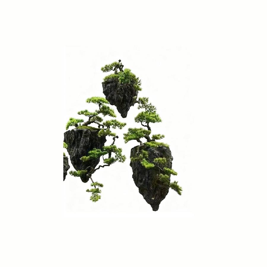 Supergreens Τεχνητό Κρεμαστό Μπονσάι Πεύκο σε Πέτρα Floating Stone Πράσινο 100 εκ.