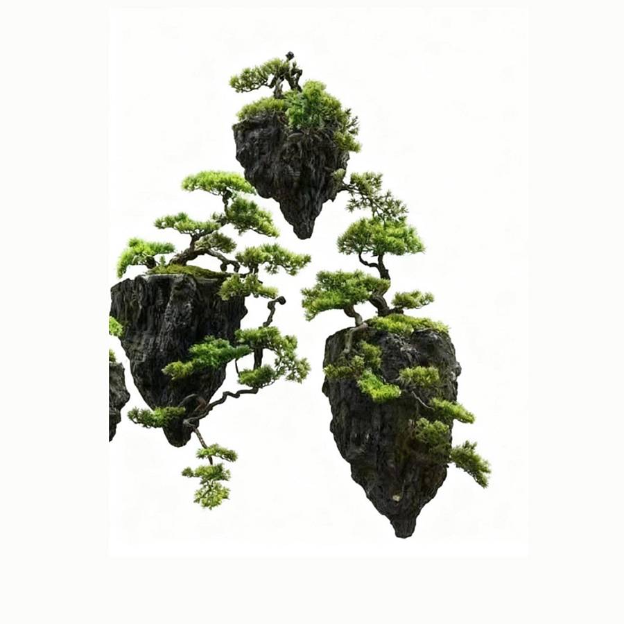 Supergreens Τεχνητό Κρεμαστό Μπονσάι Πεύκο σε Πέτρα Aerial Rock Πράσινο 130 εκ.