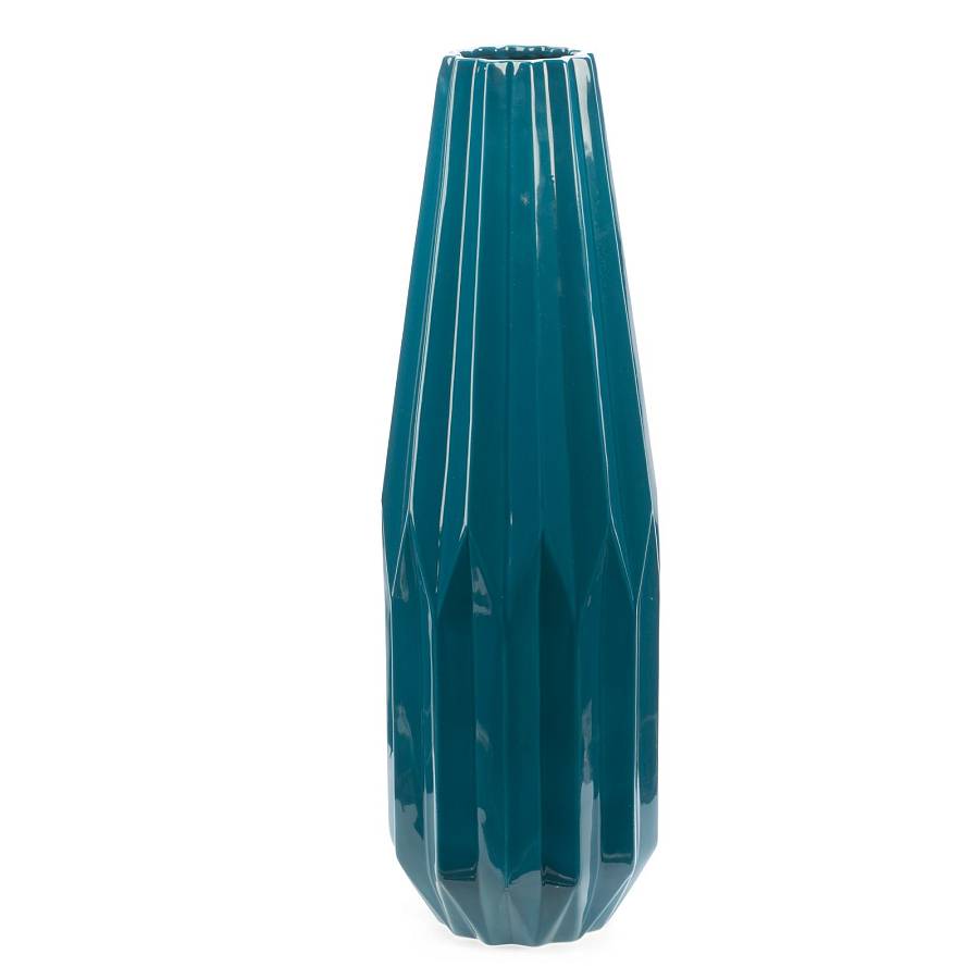 Supergreens Βάζο Κεραμικό Contemporary Μπλε 16x16x42 εκ.