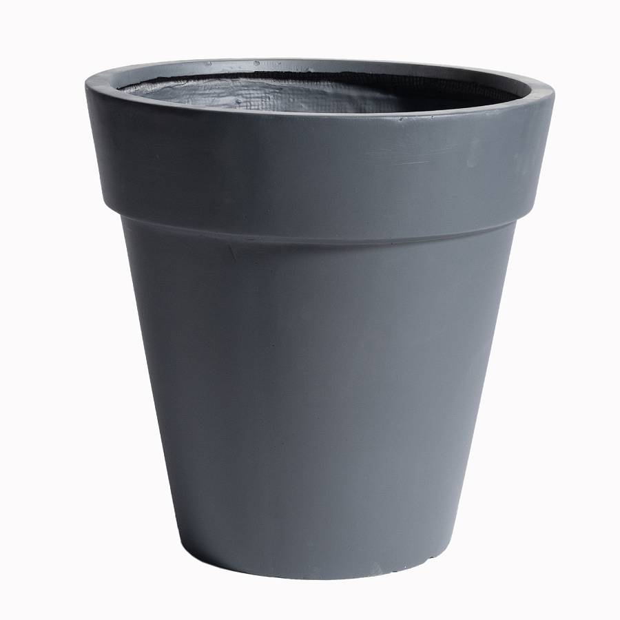 Supergreens Γλάστρα Πήλινη με Γείσο Γκρι 63x63x63 εκ.