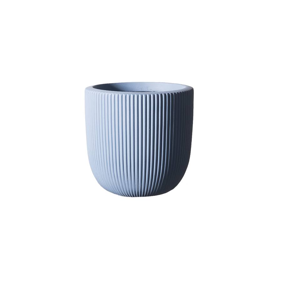 Supergreens Γλάστρα Πήλινη Στρογγυλή Stripe Μπλε M 31x31x28 εκ.
