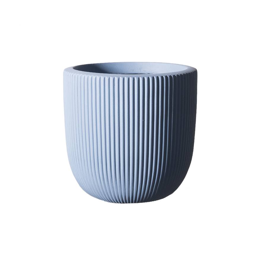 Supergreens Γλάστρα Πήλινη Στρογγυλή Stripe Μπλε XL 44x44x36,5 εκ.