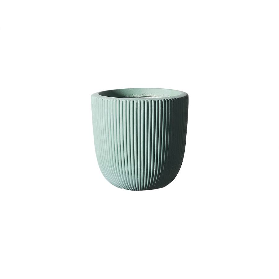 Supergreens Γλάστρα Πήλινη Στρογγυλή Stripe Βεραμάν S 24x24x23 εκ.