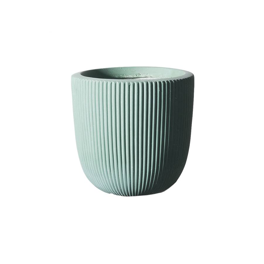 Supergreens Γλάστρα Πήλινη Στρογγυλή Stripe Βεραμάν L 37x37x33 εκ.