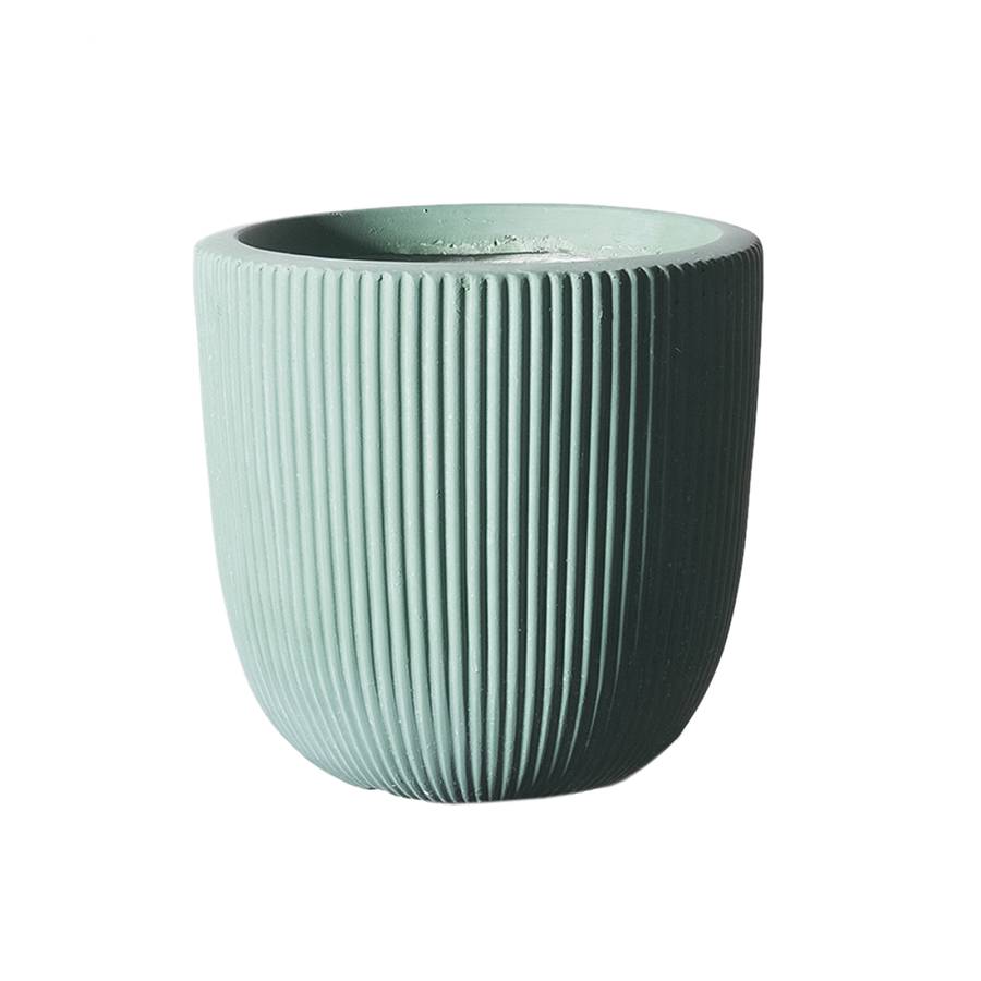 Supergreens Γλάστρα Πήλινη Στρογγυλή Stripe Βεραμάν XL 44x44x36,5 εκ.