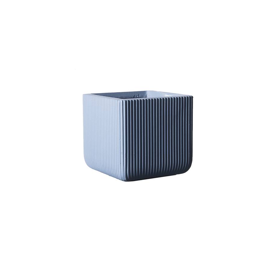 Supergreens Γλάστρα Πήλινη Τετράγωνη Stripe Μπλε M 31x31x28 εκ.