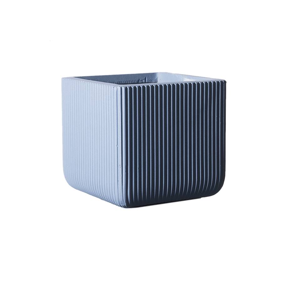 Supergreens Γλάστρα Πήλινη Τετράγωνη Stripe Μπλε XL 44x44x38 εκ.