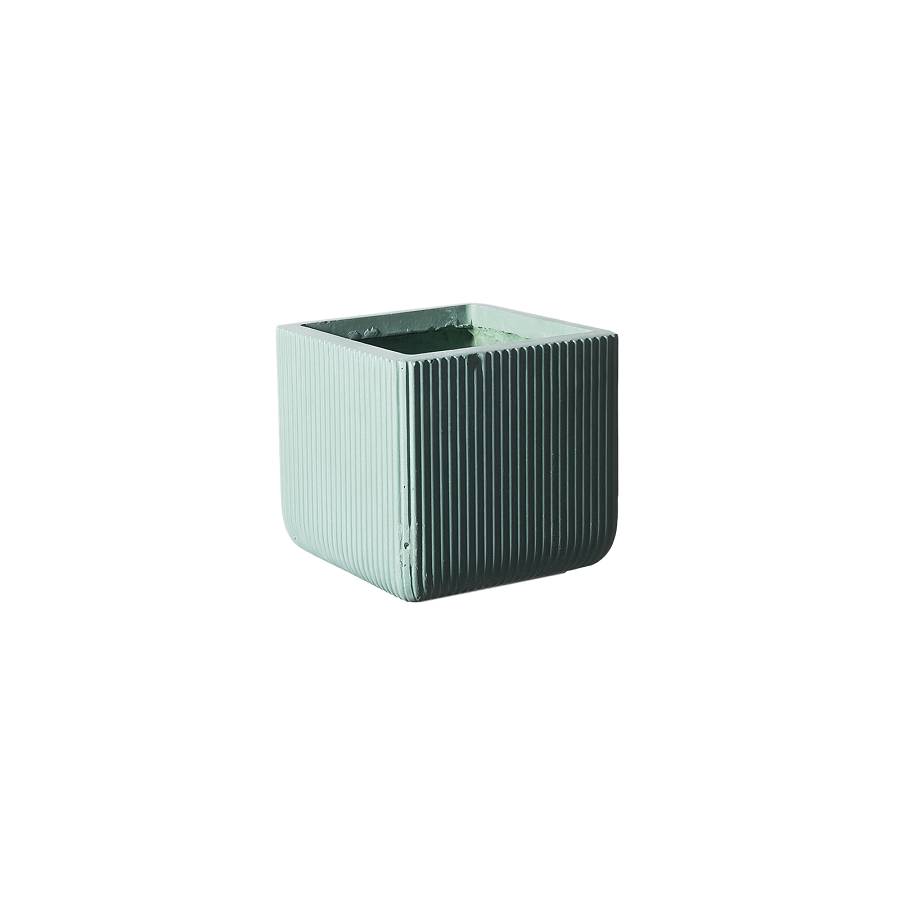 Supergreens Γλάστρα Πήλινη Τετράγωνη Stripe Μέντα S 24x24x23 εκ.