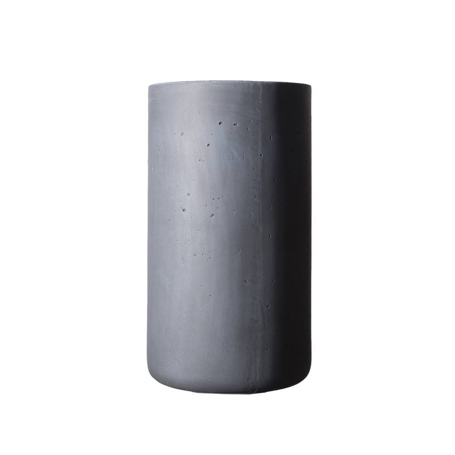 Supergreens Γλάστρα Πήλινη Κύλινδρος Rocky Γκρι S 27x27x50 εκ.