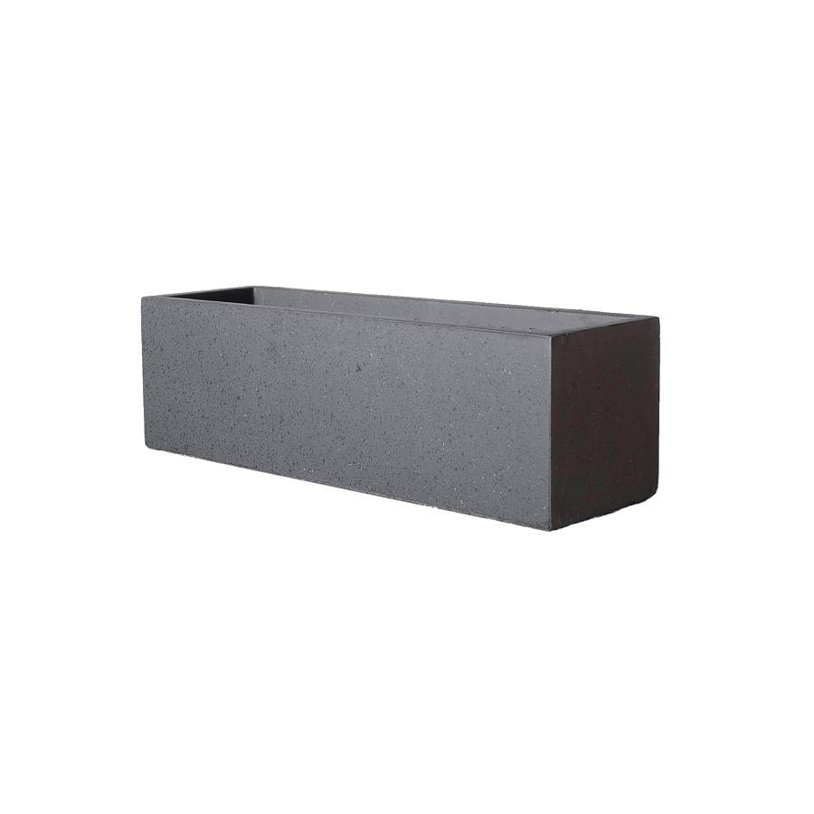 Supergreens Γλάστρα Πήλινη Ορθογώνια Terazzo Μαύρη S 60x19x19 εκ.
