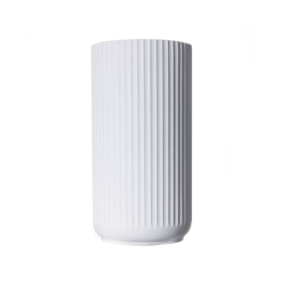 Supergreens Γλάστρα Πήλινη Κύλινδρος Stripe Λευκή M 33x33x63 εκ.