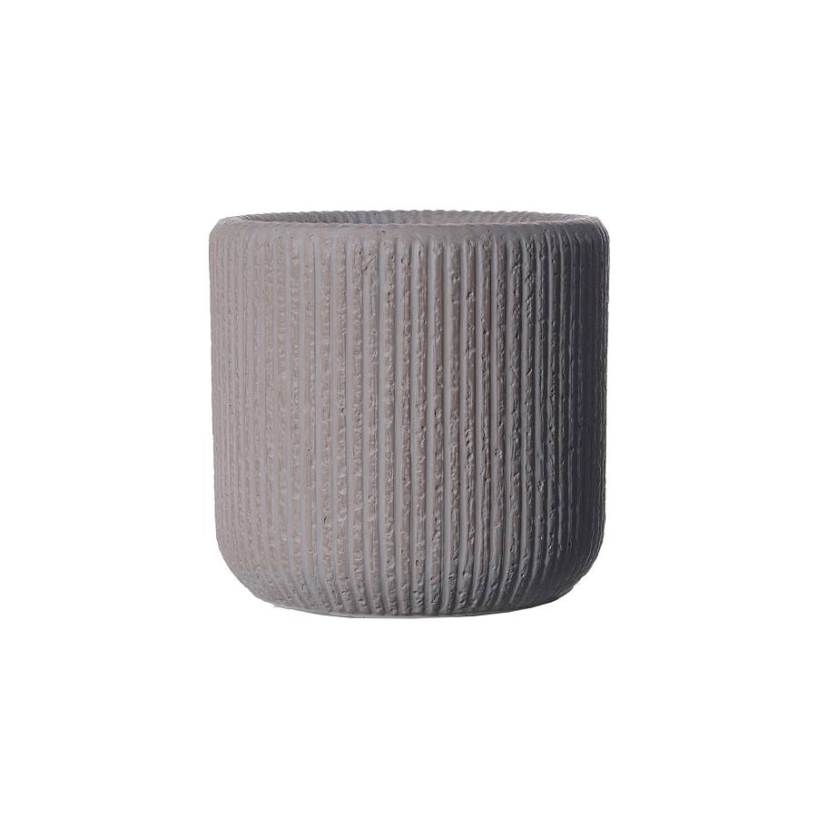 Supergreens Γλάστρα Πήλινη Στρογγυλή Stripe Καφέ S 27x27x25 εκ.