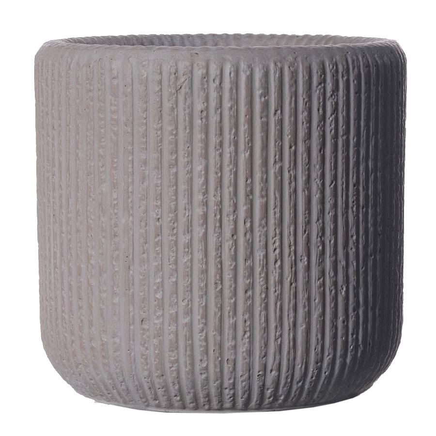 Supergreens Γλάστρα Πήλινη Στρογγυλή Stripe Καφέ XL 50x50x47 εκ.
