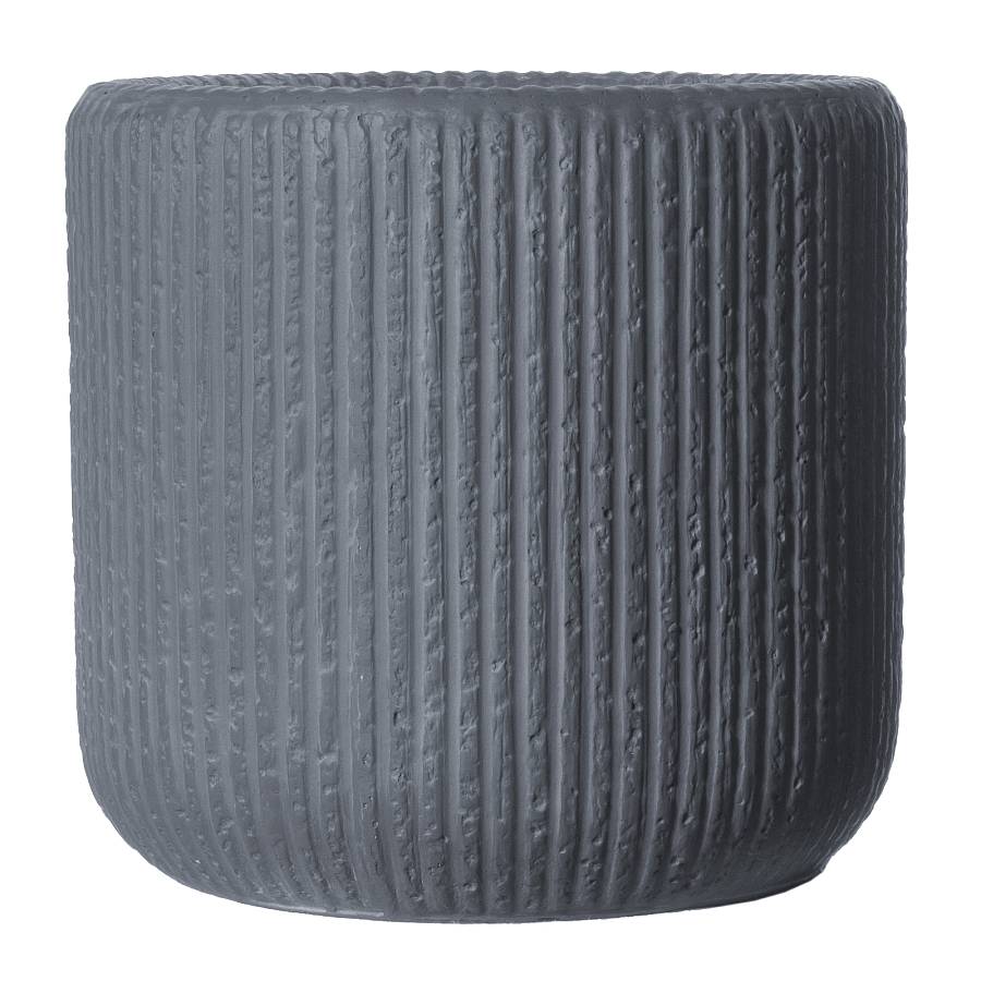 Supergreens Γλάστρα Πήλινη Στρογγυλή Stripe Γκρι Σκούρο XL 50x50x47 εκ.
