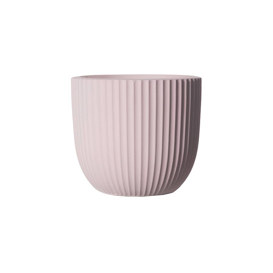 Supergreens Γλάστρα Πήλινη Στρογγυλή Stripe Ροζ S 28x28x25 εκ.