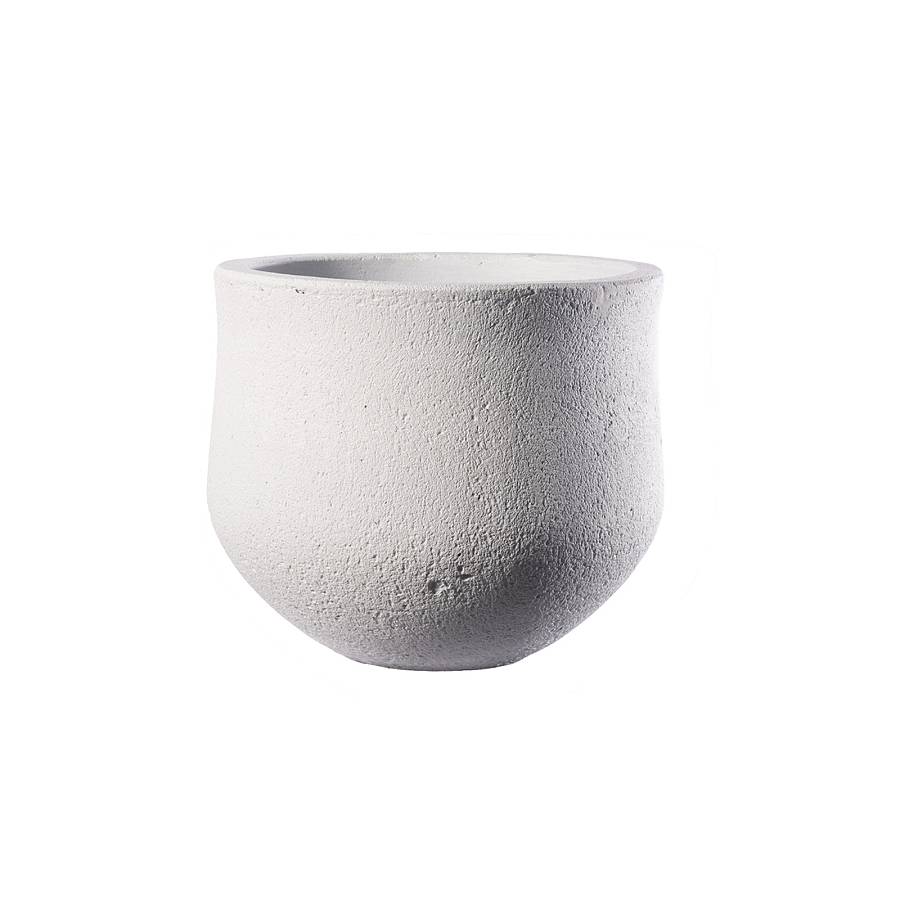 Supergreens Γλάστρα Τσιμεντένια Στρογγυλή Eden Λευκή 45x45x38 εκ.