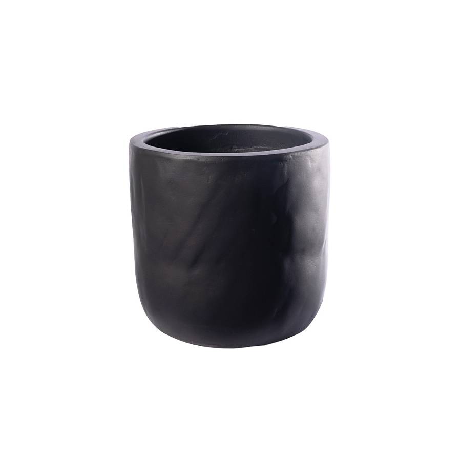 Supergreens Γλάστρα Τσιμεντένια Στρογγυλή Gaze Μαύρη 25x25x25 εκ.