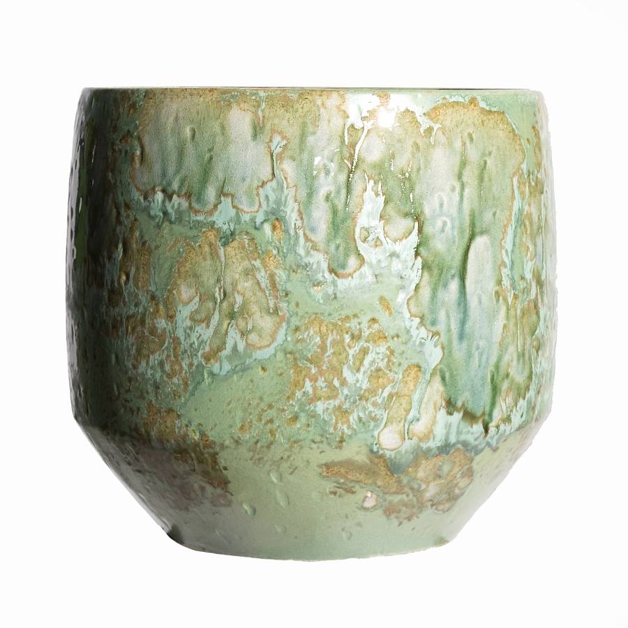 Supergreens Κασπώ Κεραμικό Harris Στρογγυλό Πράσινο 25x25x22 εκ.