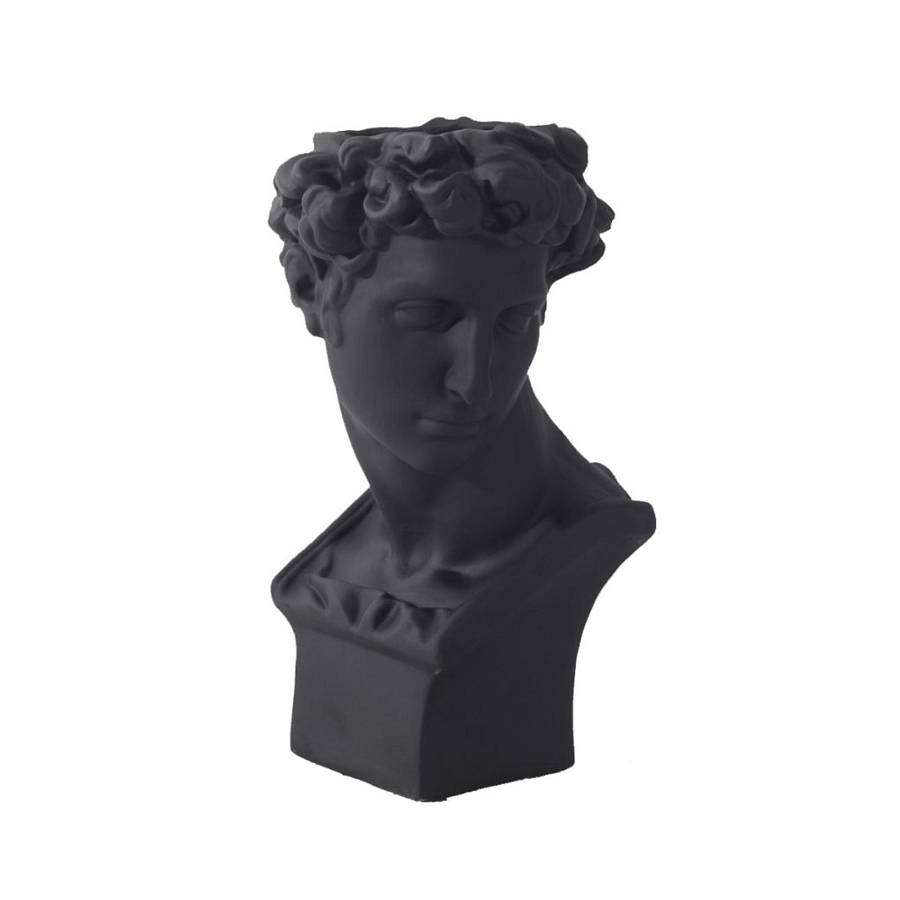 Supergreens Κασπώ Κεραμικό Ανδρική Φιγούρα Μαύρο 35x35x57,5 εκ.
