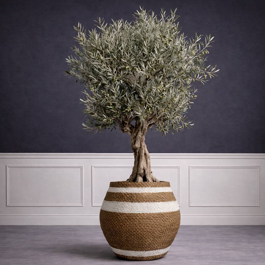 Supergreens Γλάστρα Τσιμεντένια Στρογγυλή Kyma Pithos Δίχρωμη 39x39x41 εκ.