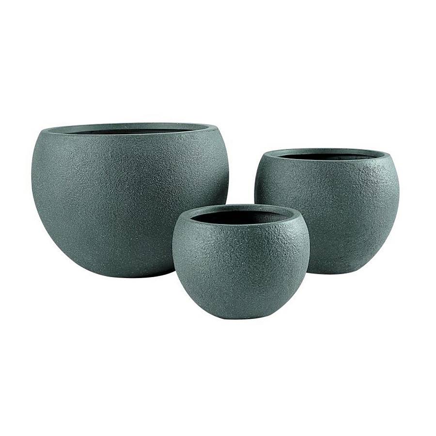 Supergreens Γλάστρα Πήλινη Στρογγυλή Verde Πράσινο Sandstone S 29x29x22.5 εκ.