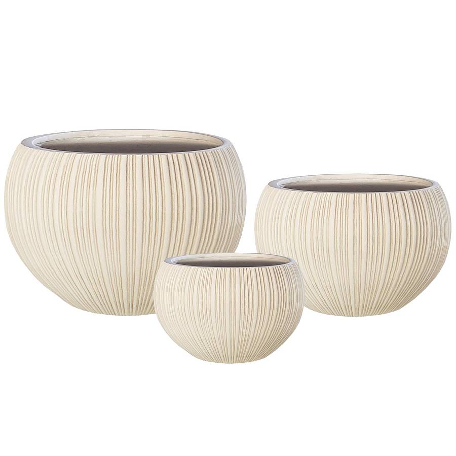 Supergreens Γλάστρα Πήλινη Στρογγυλή Antica Anti-Beige S 28x28x21.5 εκ.