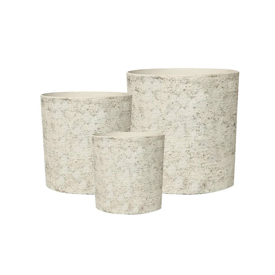 Supergreens Γλάστρα Ρητίνης Κάθετη Ivory Rise Εκρού M 35x35x36 εκ.