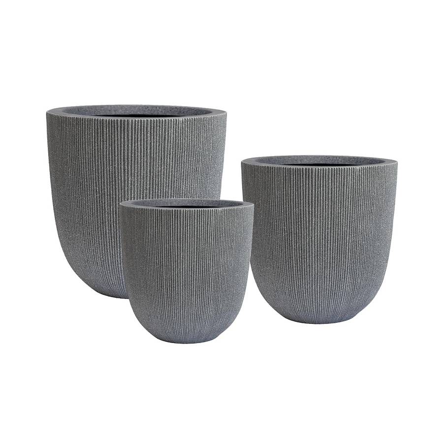 Supergreens Γλάστρα Ρητίνης Κυλινδρική Core Stone Γκρί L 44x44x44.5 εκ.